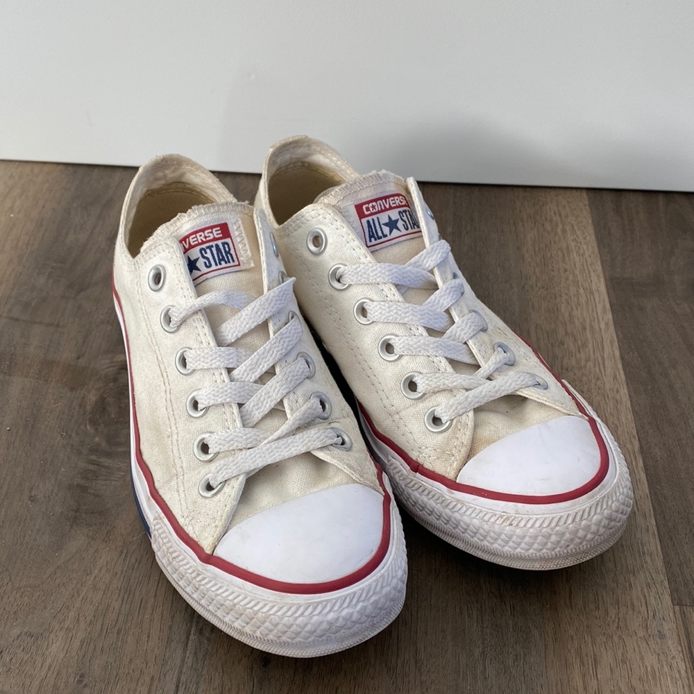 White low top converse sneakers